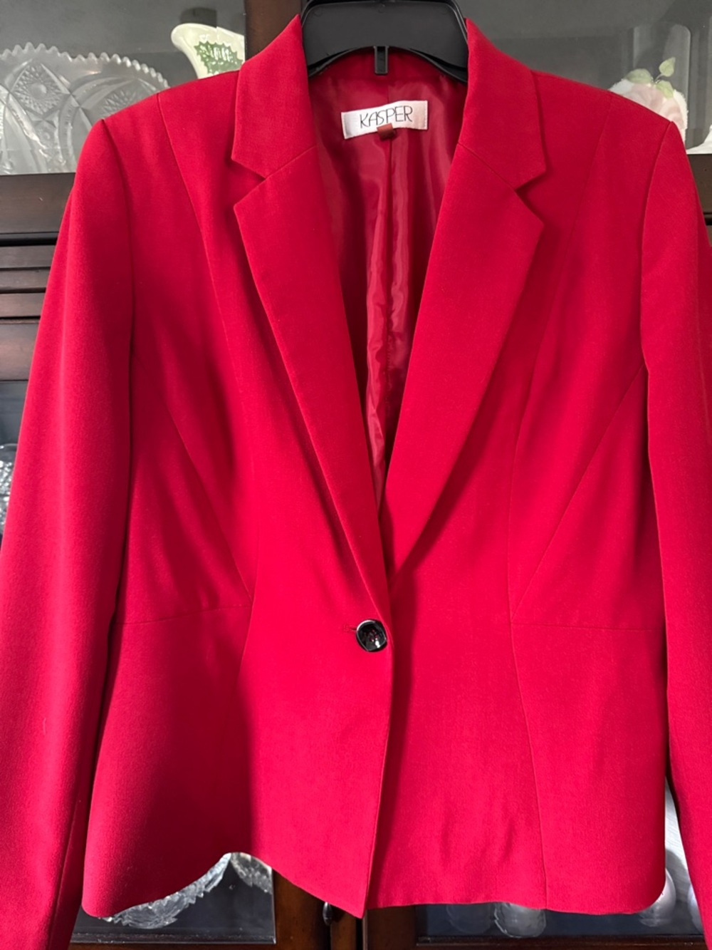 Kasper Vibrant Red Single-Button Blazer